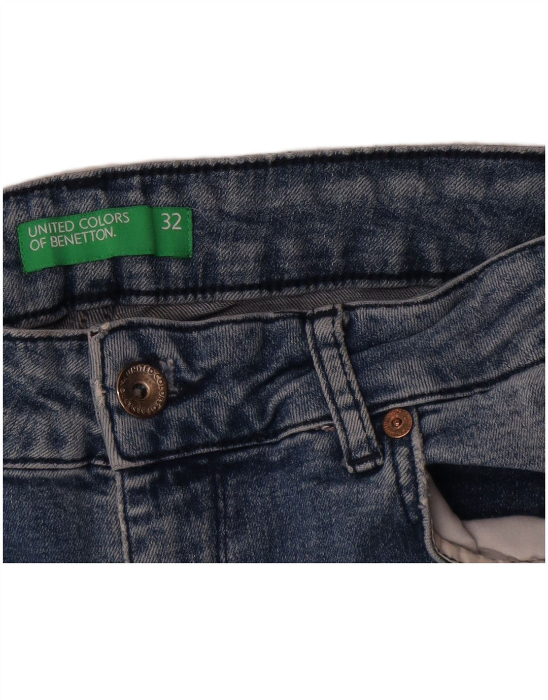 Benetton Damen Slim Jeans W32 L26 Blau