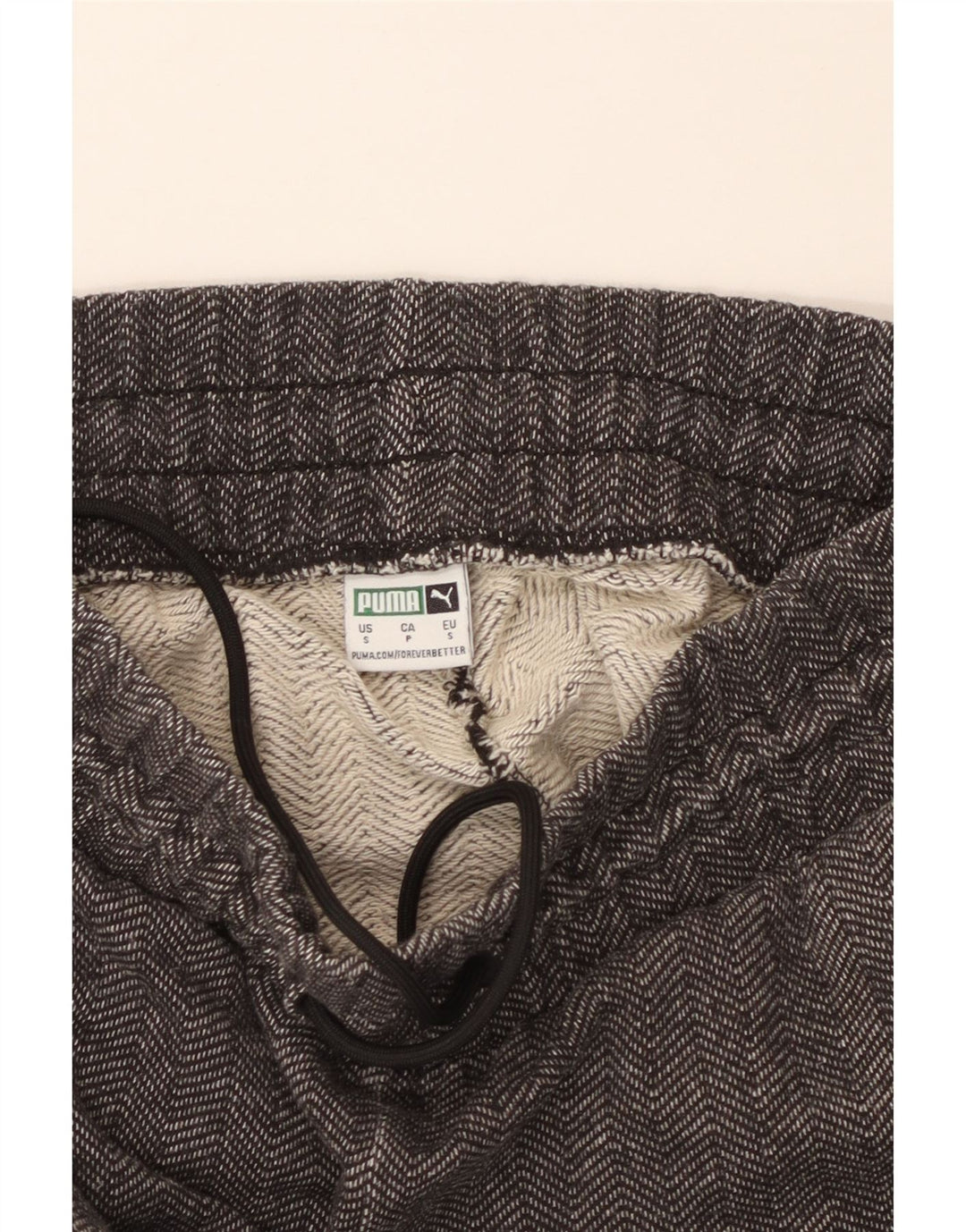 PUMA Damen-Trainingshose, Gr. 10, Größe S, grau, Fischgrätenmuster