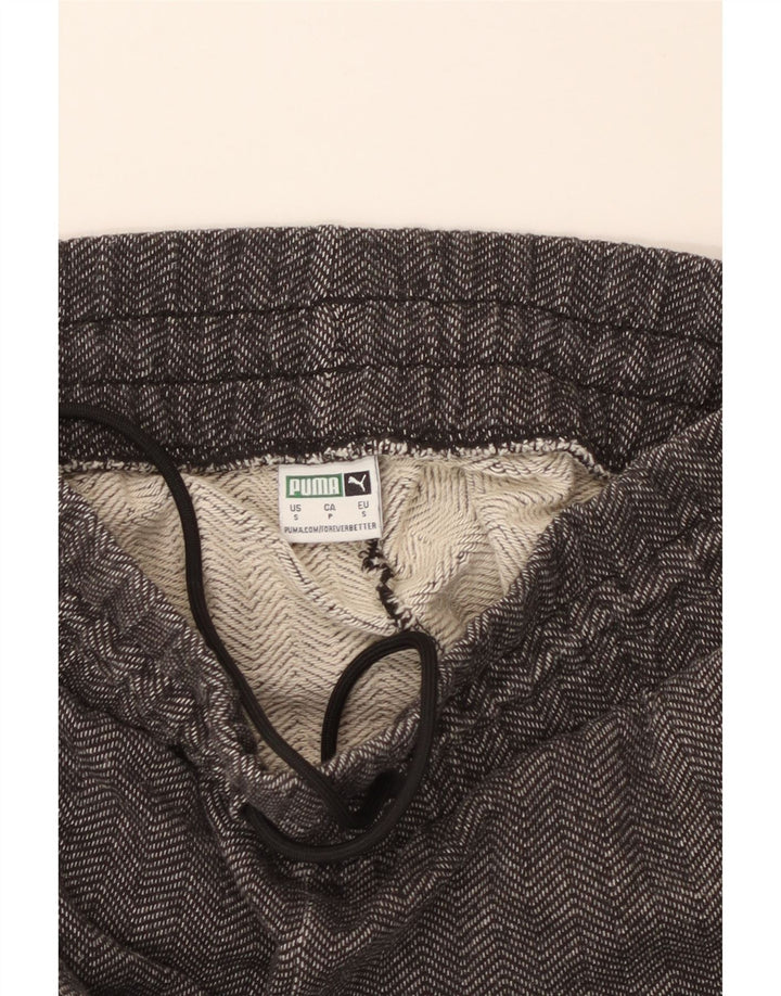 PUMA Damen-Trainingshose, Gr. 10, Größe S, grau, Fischgrätenmuster