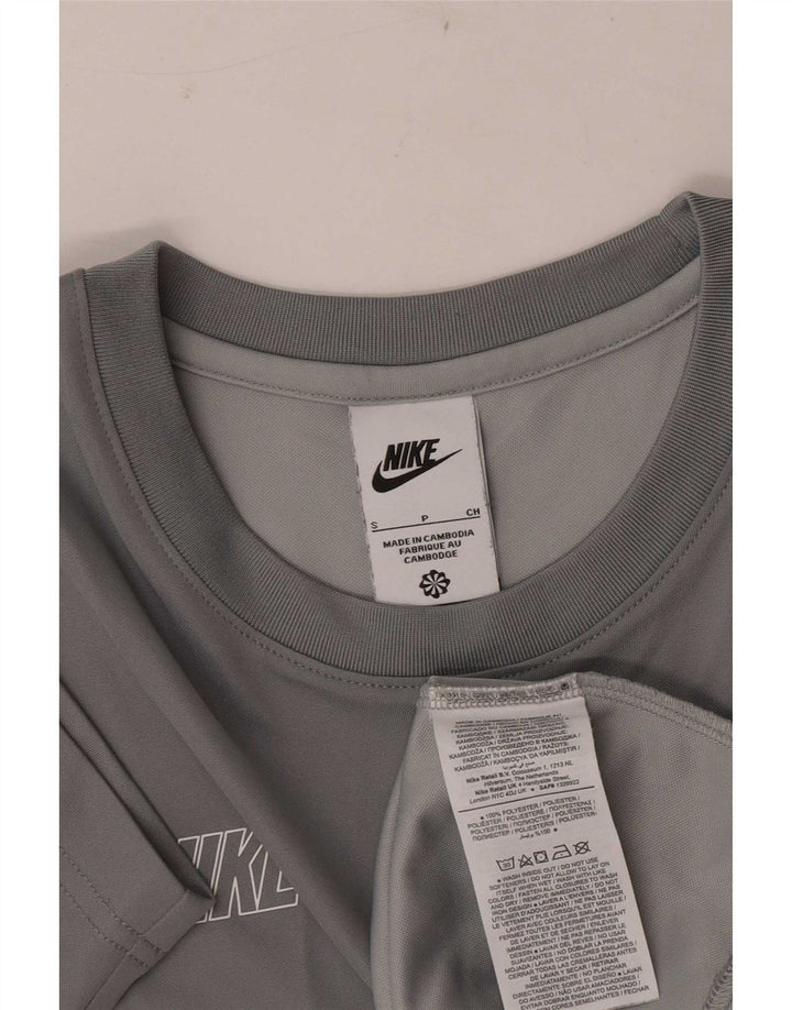 Nike Herren-T-Shirt mit Grafik, Größe S, Grau, Farbblock-Polyester
