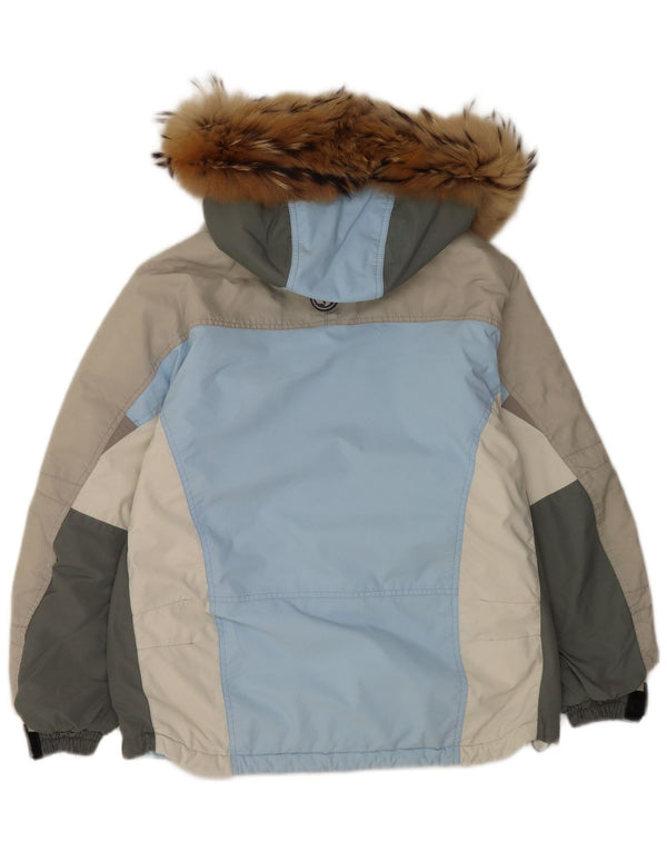 Colmar Damen-Skijacke mit Kapuze IT 44 Mittelblaues Colourblock-Polyamid