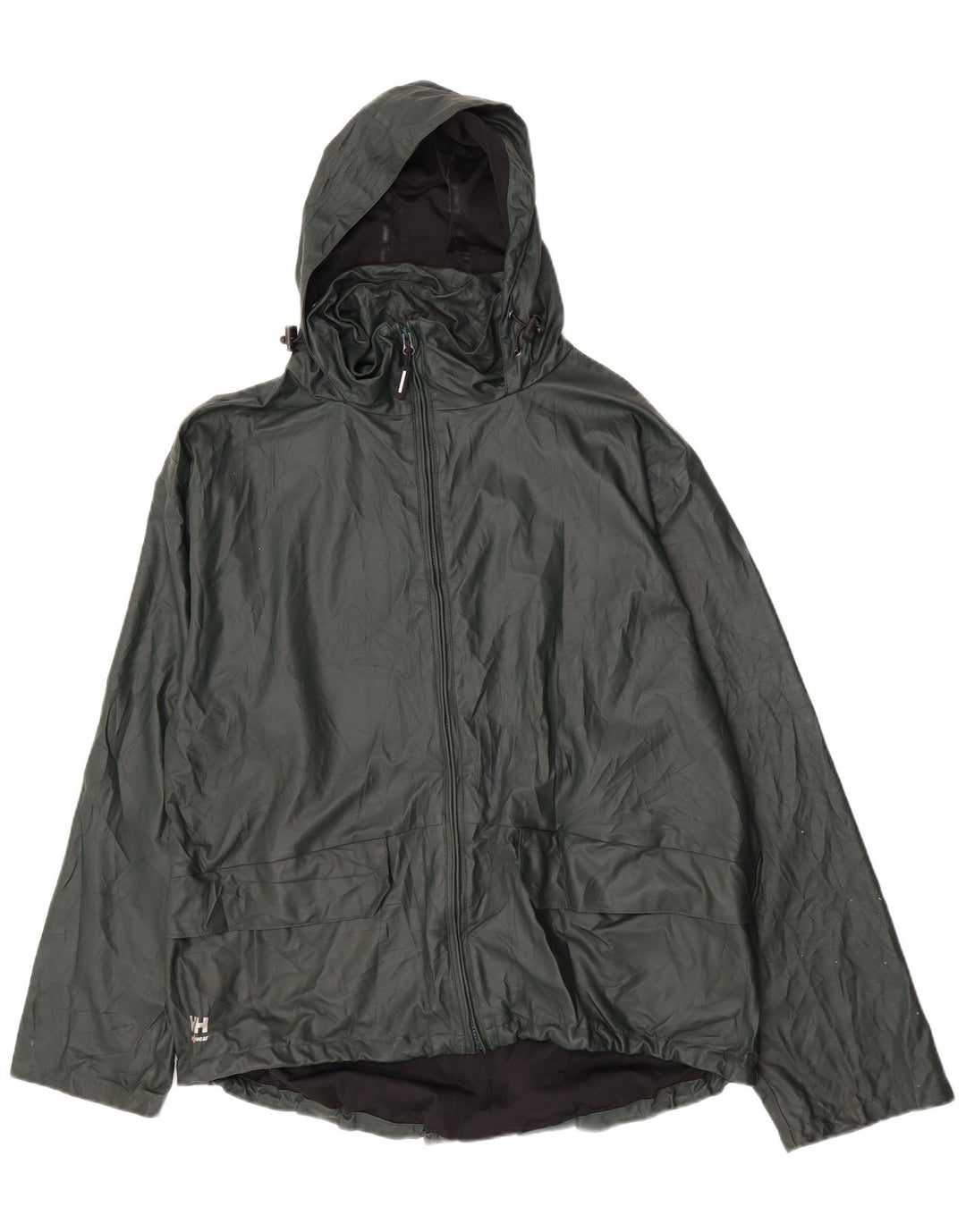 Helly Hansen Herren-Regenjacke mit Kapuze, UK 42 XL, grünes Polyurethan