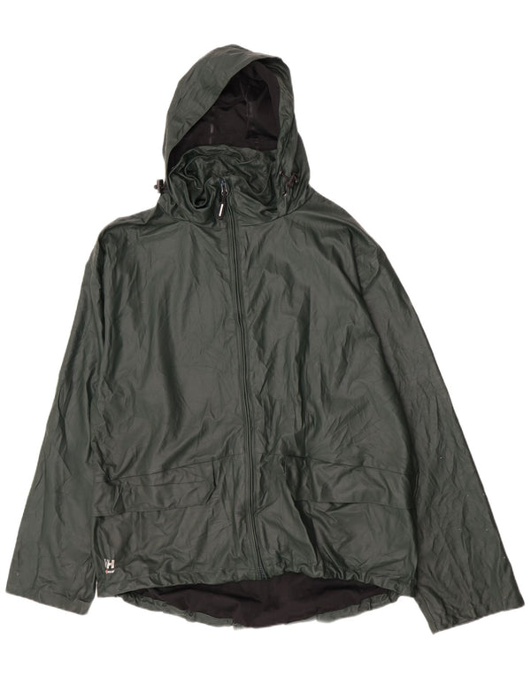 Helly Hansen Herren-Regenjacke mit Kapuze, UK 42 XL, grünes Polyurethan
