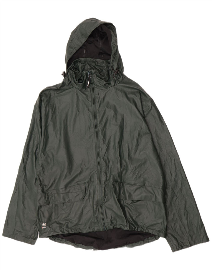 Helly Hansen Herren-Regenjacke mit Kapuze, UK 42 XL, grünes Polyurethan