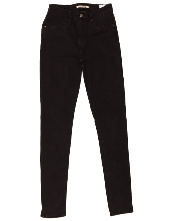 Levi's Damen 721 High Rise Skinny Jeans W27 L32 Schwarze Baumwolle