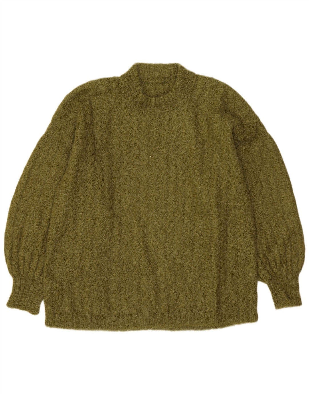 Vintage Damen Rollkragenpullover Pullover UK 14 Large Khaki