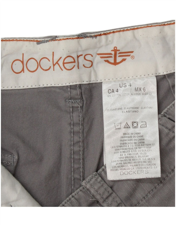 DOCKERS Damen Chino-Shorts US 4 Small W28 Graue Baumwolle