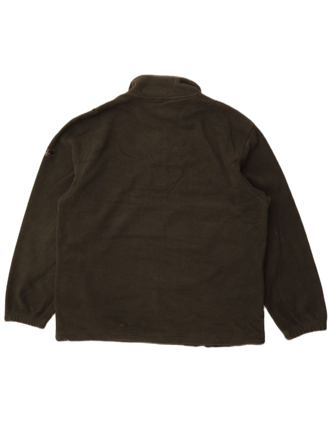 IZOD Herren-Fleecepullover mit Reißverschluss am Hals, groß, Khaki, Farbblock