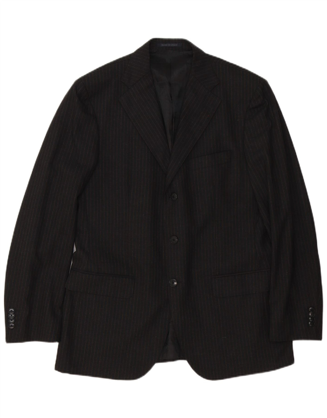 Ing Loro Piona & Co. Herren 3-Knopf-Blazerjacke IT 50 Large Schwarz gestreift