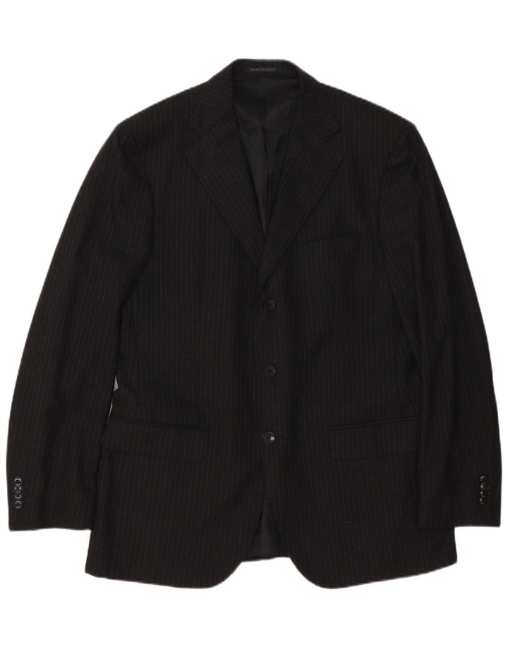 Ing Loro Piona & Co. Herren 3-Knopf-Blazerjacke IT 50 Large Schwarz gestreift