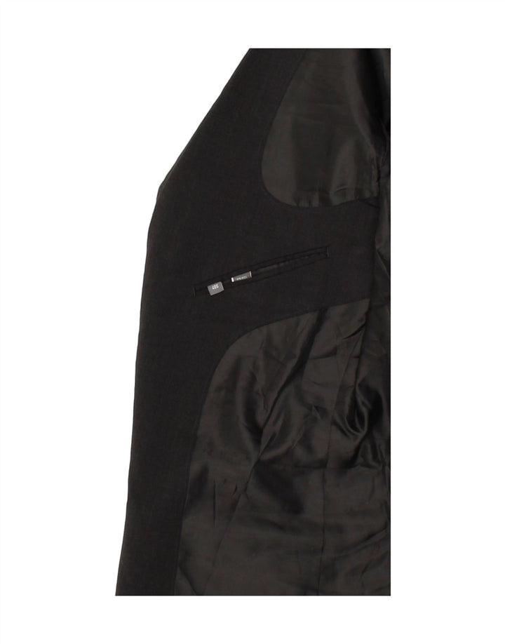 BONOBOS Mens Slim Fit 2 Button Blazer Jacket UK 40 Large Grey Wool Vintage BONOBOS and Second-Hand BONOBOS from Messina Hembry 