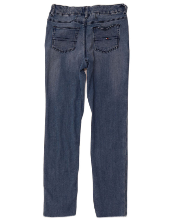 TOMMY HILFIGER Mädchen gerade Jeans 9-10 Jahre W24 L25 Marineblau Baumwolle