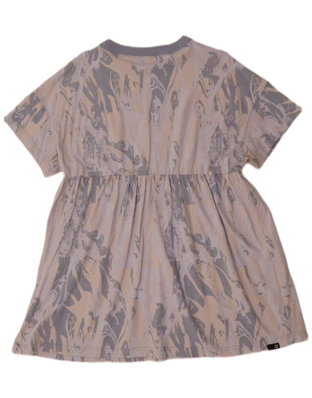 PUMA Damen-Kleid mit abstraktem Muster, A-Linie, Größe 46, Grau, Farbblock