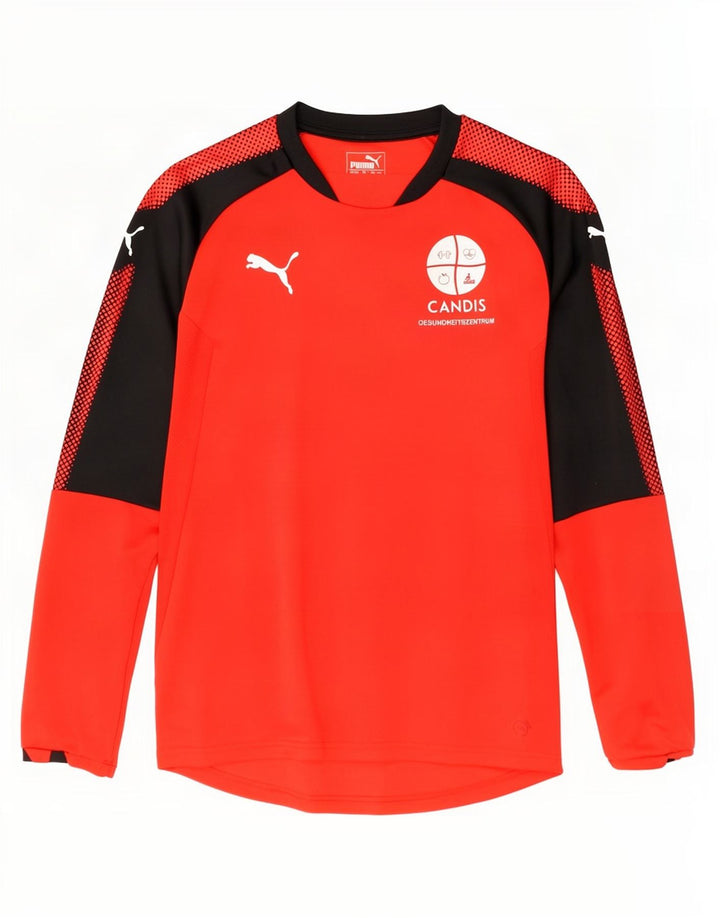 Puma Herren Grafik-Oberteil, langärmelig, klein, rot, Farbblock-Polyester