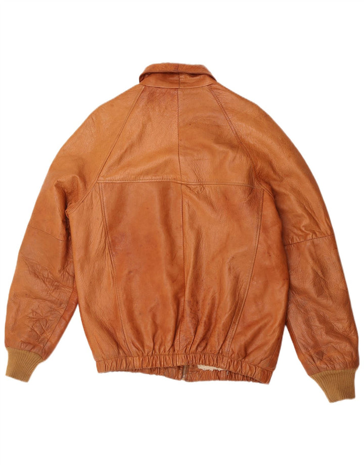 Vintage Herren Sherpa Lederjacke UK 38 Mittelbraun