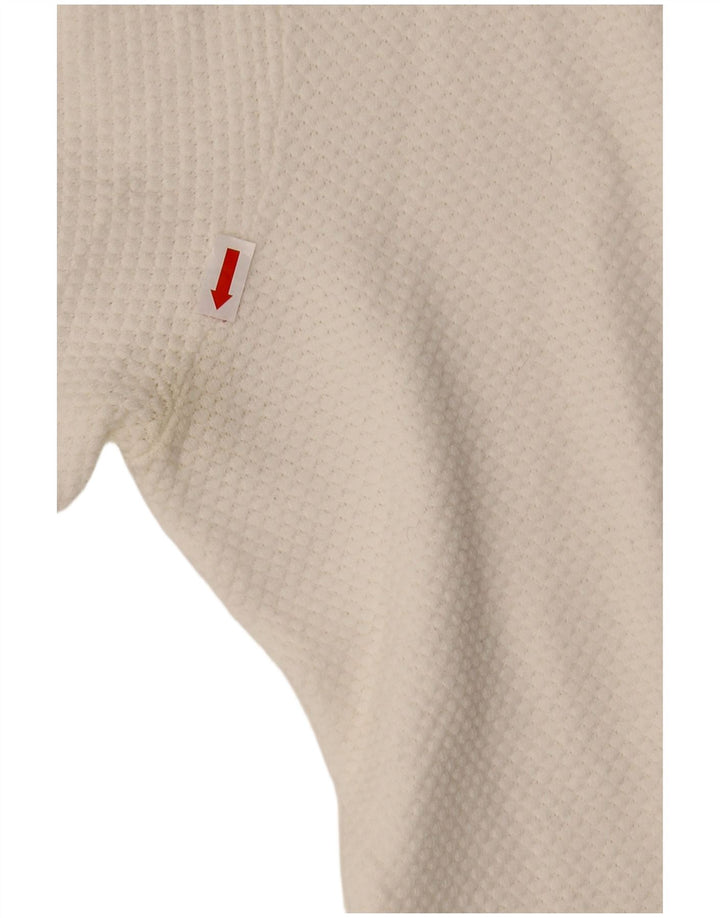 ZERO Womens Top Long Sleeve UK 12 Medium White