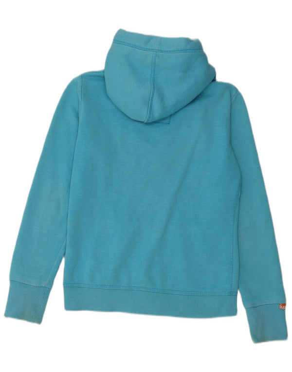 Superdry Damen-Kapuzenpullover mit Reißverschluss, Gr. 10, Größe S, Blau, Baumwolle