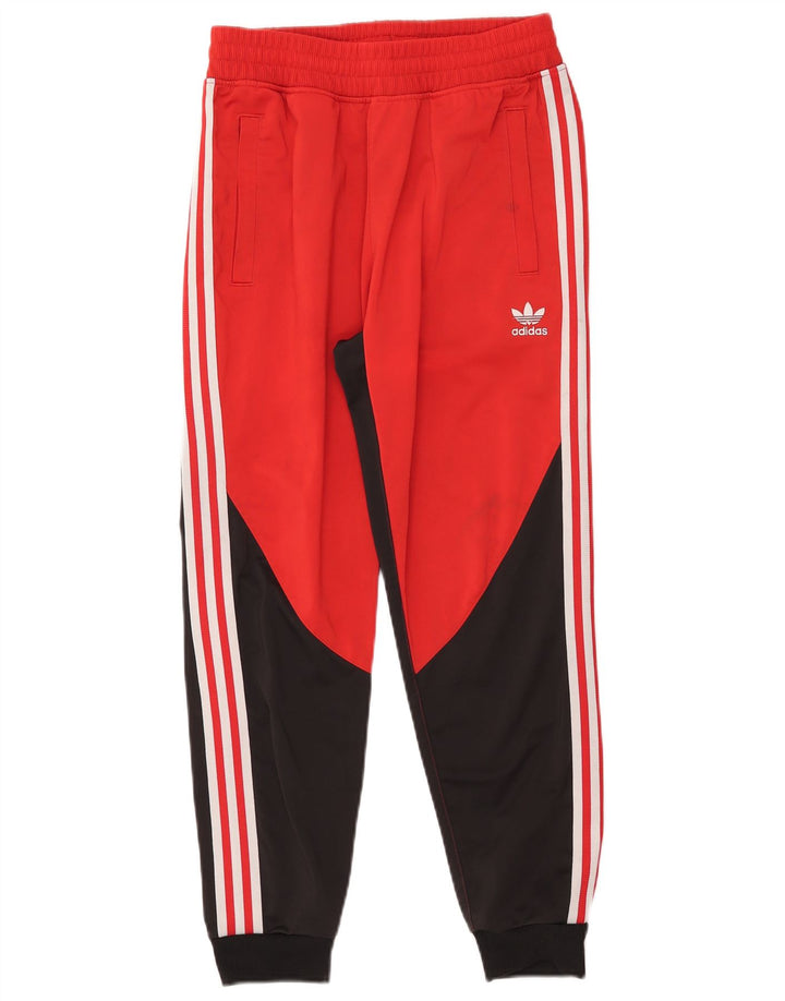 Adidas Herren-Trainingshose, klein, rotes Farbblock-Polyester