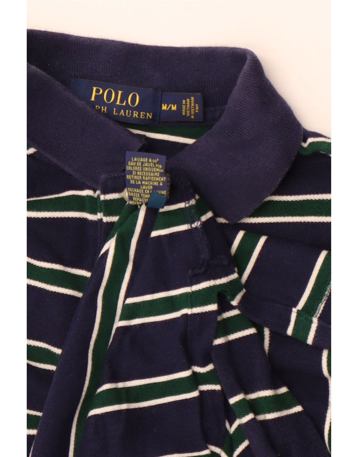 POLO RALPH LAUREN Herren-Poloshirt aus mittelblauer, gestreifter Baumwolle