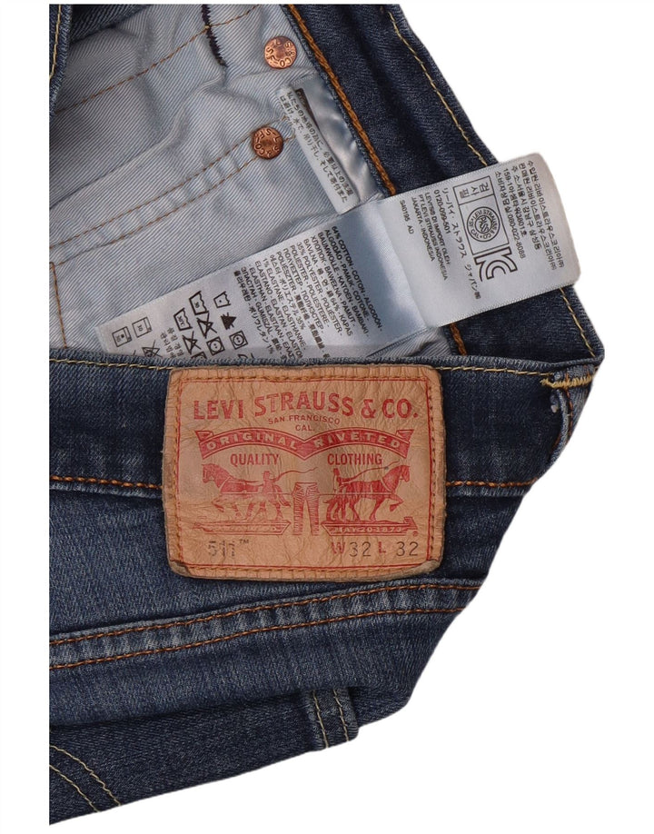 LEVI'S Herren 511 Slim Jeans W32 L32 Blaue Baumwolle