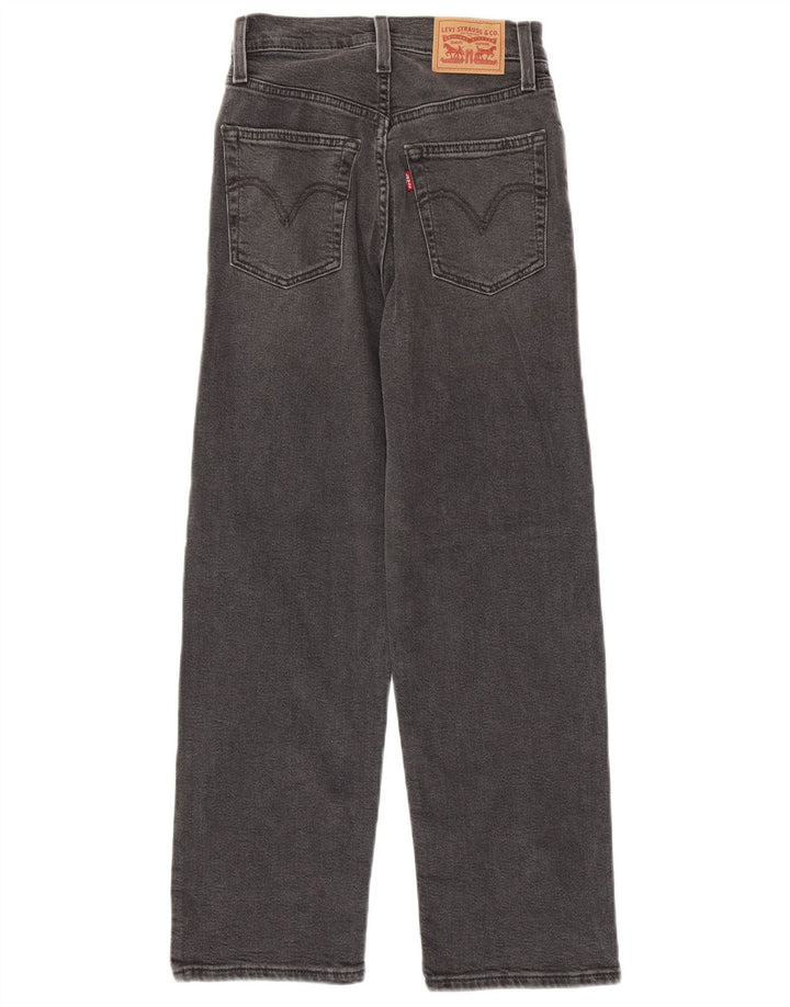 Levi's Damen Ribcage Straight Jeans W23 L27 Graue Baumwolle
