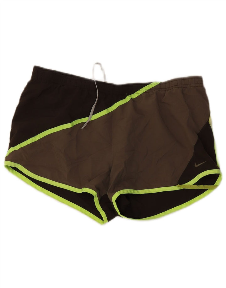 Nike Herren Dri Fit Sportshorts Mittelbraunes Colourblock-Polyester