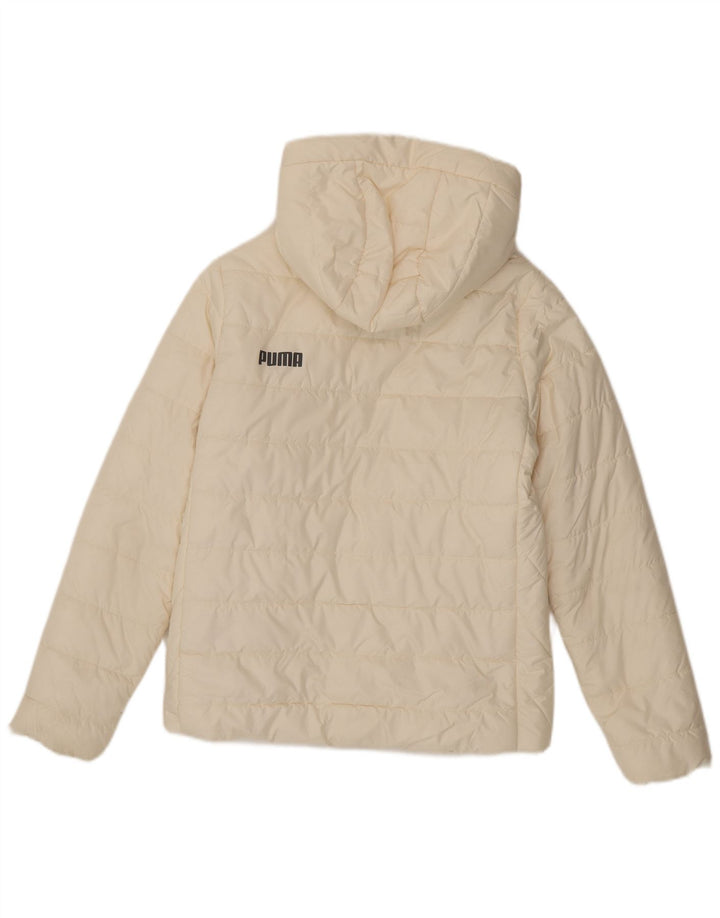 Puma Damen-Kapuzenjacke, wattiert, Gr. 10, Größe S, Weiß, Polyester