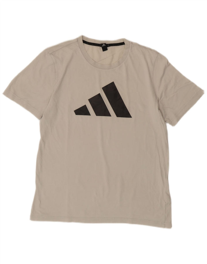 Adidas Herren Grafik-T-Shirt-Oberteil aus mittelweißer Baumwolle