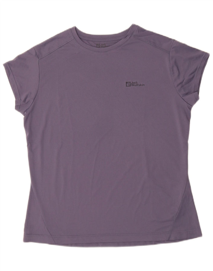JACK WOLFSKIN Damen T-Shirt Top UK 14/16 Large Lila Polyester