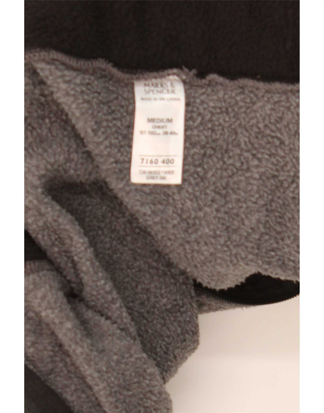 Marks & Spencer Herren Fleecejacke UK 38 Mittelgraues Polyester