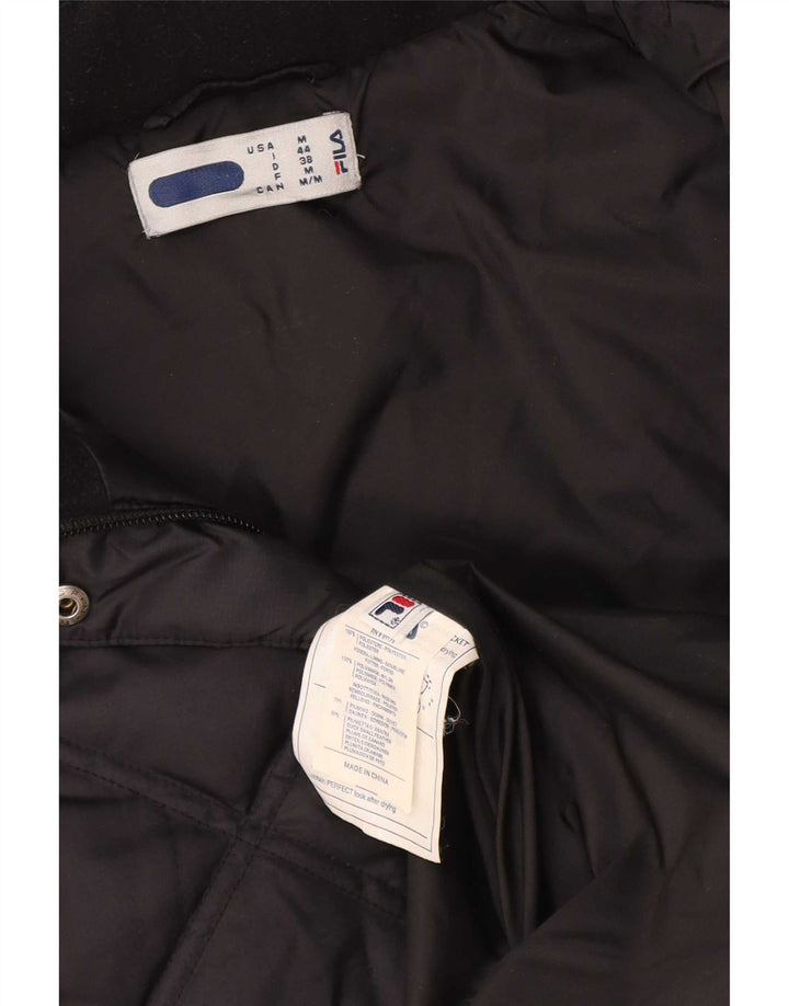 Fila Damen Wattierte Weste UK 14 Medium Schwarz Polyester