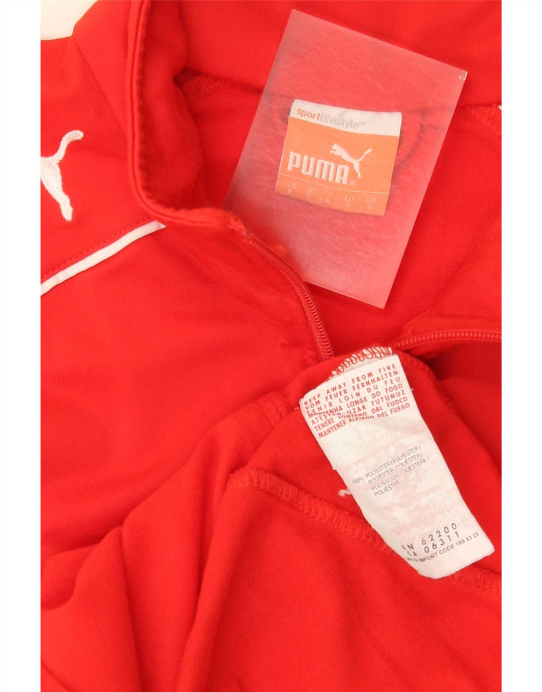 Puma Herren-Trainingsanzug-Top-Jacke, klein, orangefarbenes Polyester
