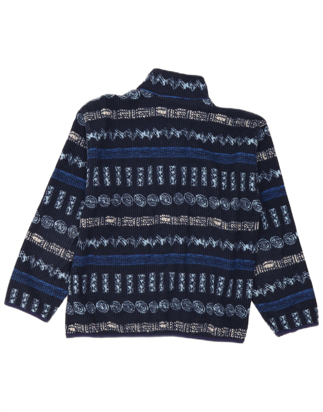 Invicta Herren-Fleecepullover mit Reißverschluss am Hals, klein, marineblaues geometrisches Polyester