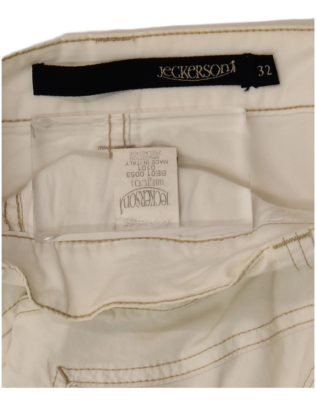 Jeckerson Herren-Bermudashorts W32 Medium Off White Baumwolle