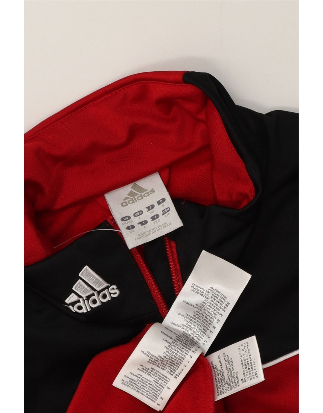 Adidas Herren-Trainingsanzugoberteil, UK-Größe 44/46, großes rotes Colourblock-Polyester
