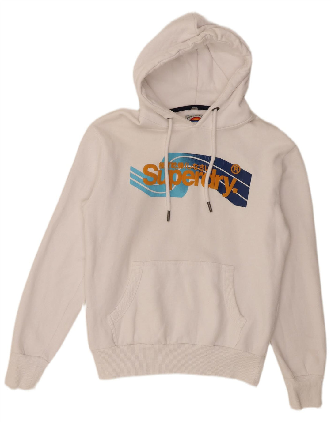 Superdry Herren-Kapuzenpullover mit Grafik, Größe L, Baumwolle, Weiß