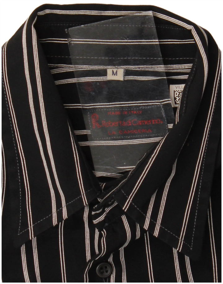 Roberta di Camerino Herrenhemd Mittelschwarz gestreift
