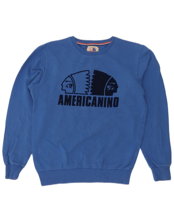 Americanino Grafik-Sweatshirt für Jungen, 13–14 Jahre, blaue Baumwolle