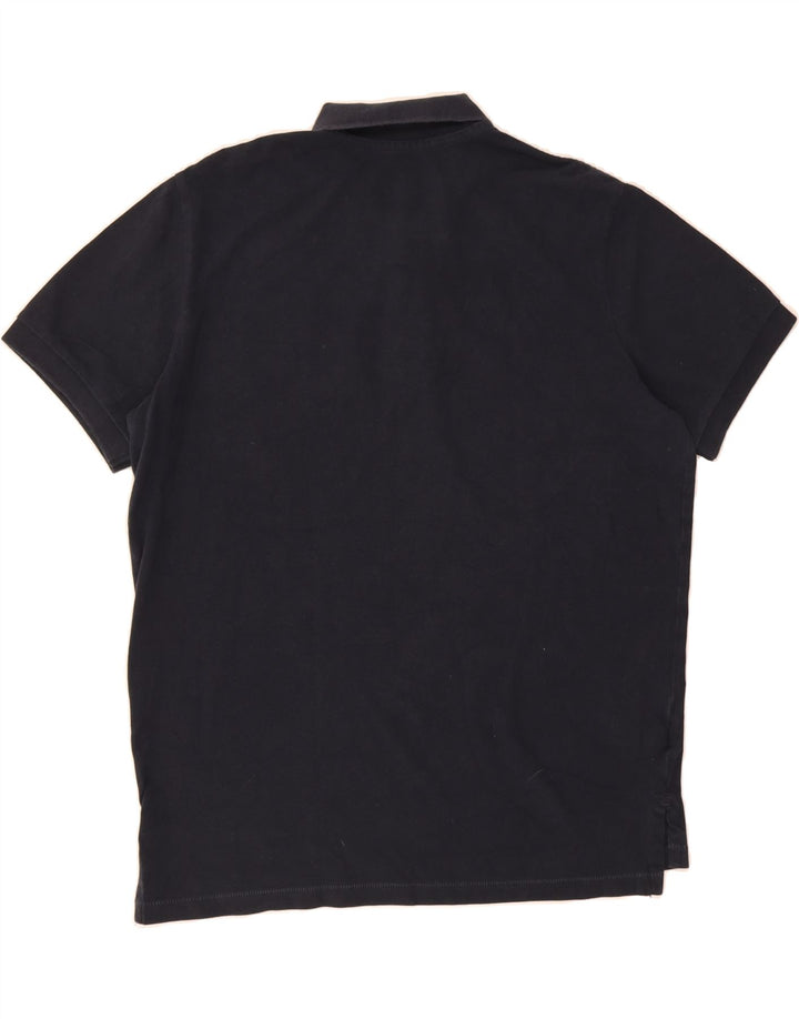 EDDIE BAUER Mens Polo Shirt Large Navy Blue Cotton Vintage Eddie Bauer and Second-Hand Eddie Bauer from Messina Hembry 