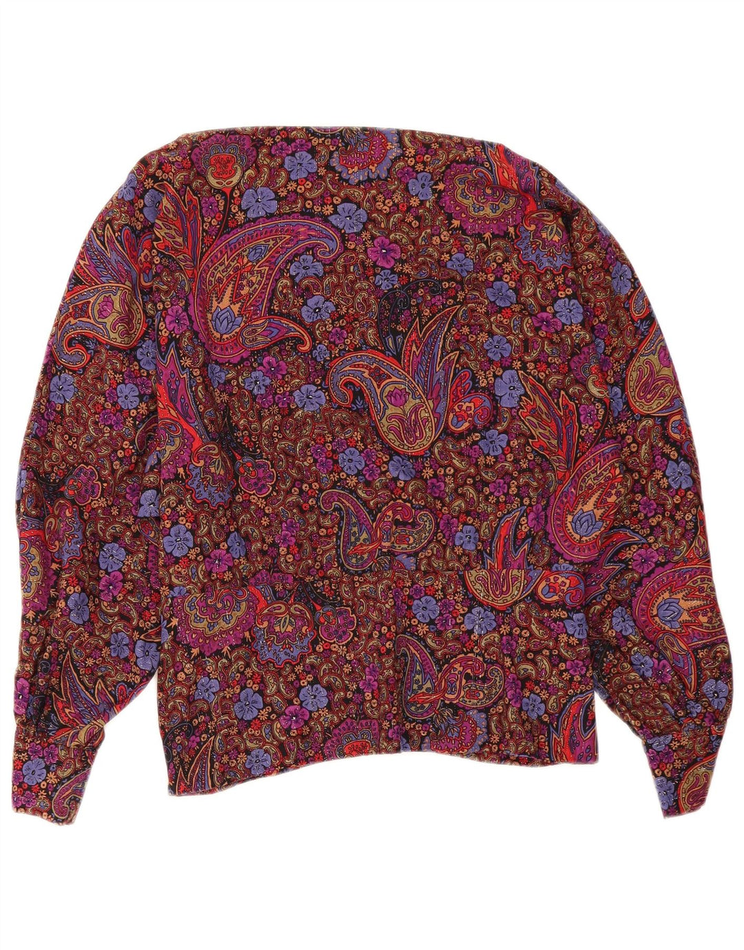 Vintage Damen LangarmBluse Top UK 12 Medium Mehrfarbig Paisley