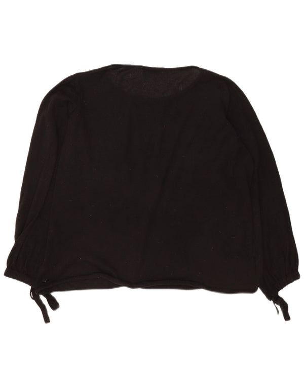 Übergroßer Damen-Pullover mit U-Boot-Ausschnitt von Zara, Gr. 10, Größe S, Schwarz, Polyester