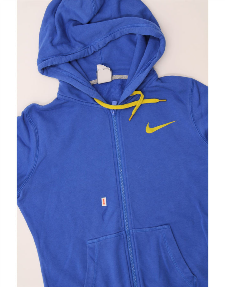 NIKE Womens Zip Hoodie Sweater UK 14 Medium Blue Cotton Vintage Nike and Second-Hand Nike from Messina Hembry 