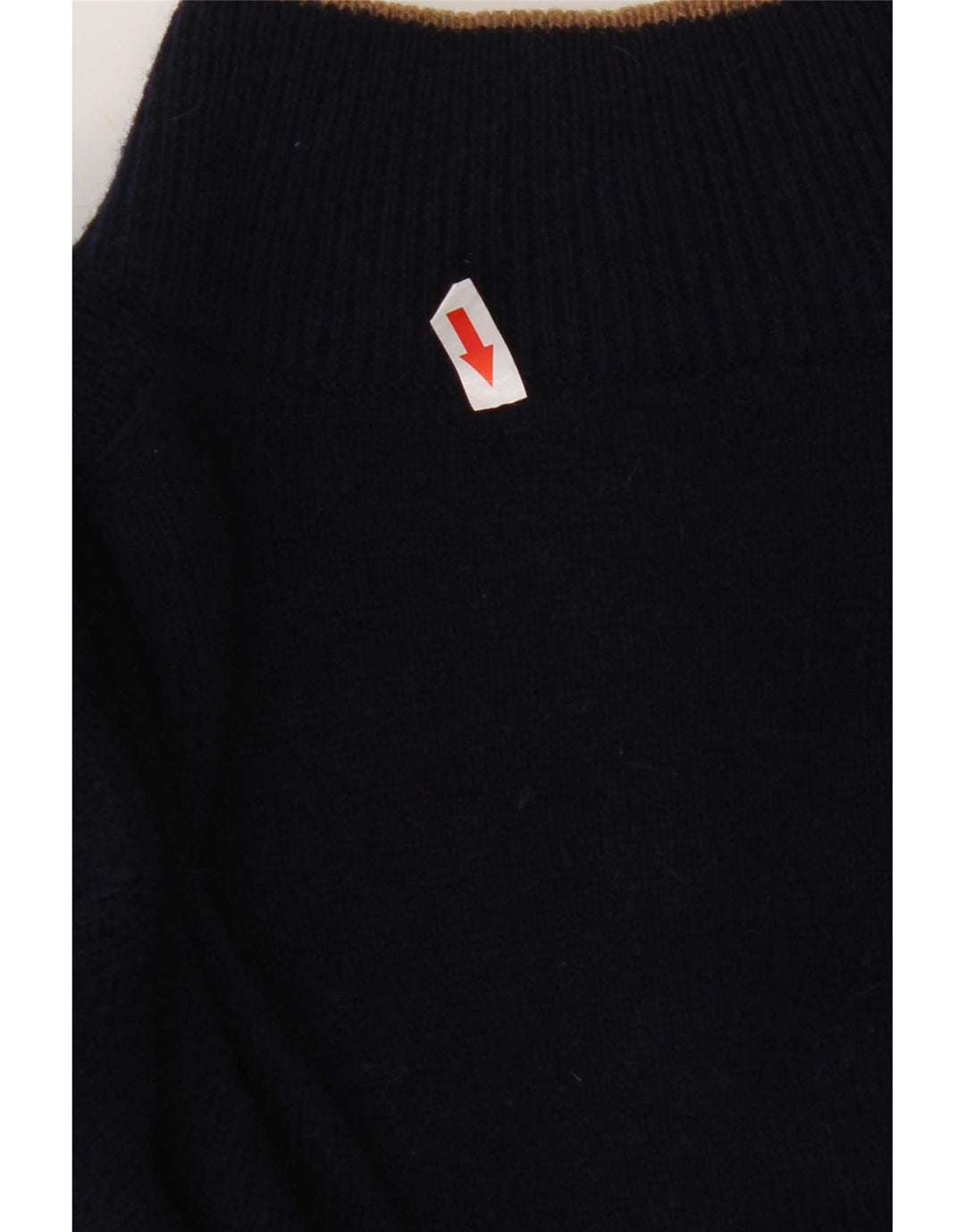 Musto Herren-Pullover mit Reißverschluss am Hals, groß, marineblaue Lammwolle