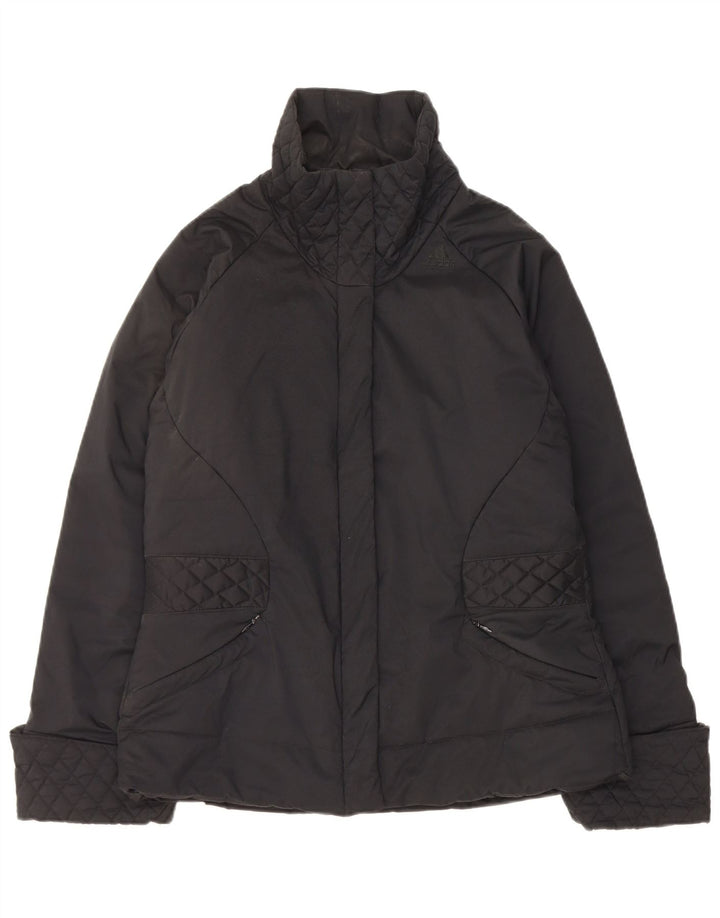 Adidas Damen Wattierte Jacke UK 14 Large Schwarz Polyester