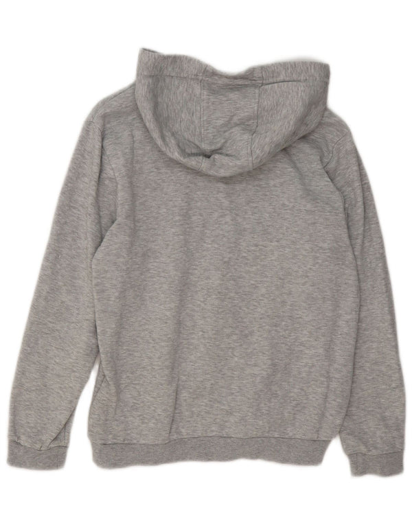 Kappa Jungen-Pullover mit grafischem Kapuzenpullover, 11–12 Jahre, grau gesprenkelte Baumwolle