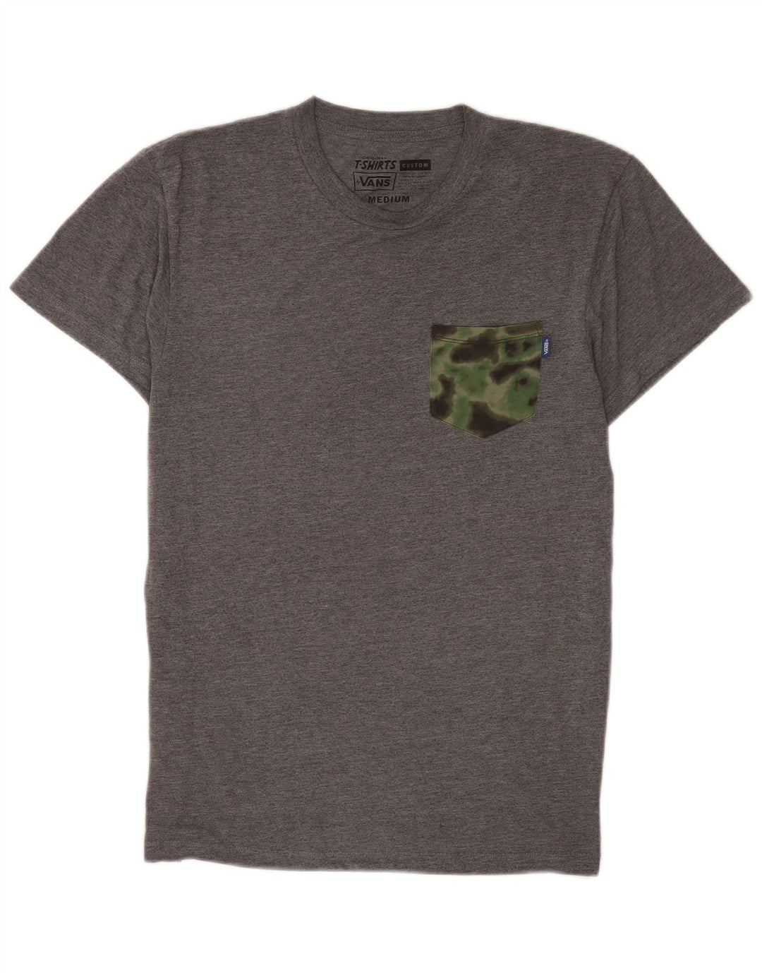 Vans Custom Fit T-Shirt-Oberteil für Herren aus mittelgrau melierter Baumwolle