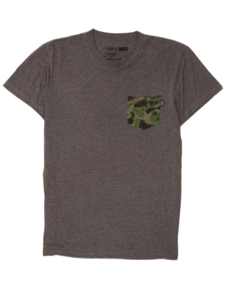 Vans Custom Fit T-Shirt-Oberteil für Herren aus mittelgrau melierter Baumwolle