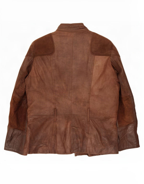 Helium Damen Leder-Utility-Jacke UK 18 XL Braun