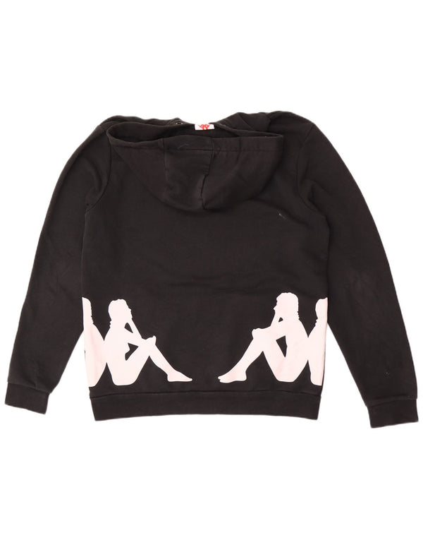 Kappa Herren-Kapuzenpullover mit Grafik, groß, aus schwarzer Baumwolle