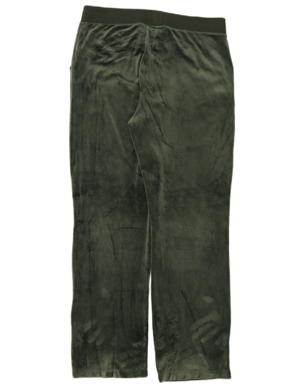 Juicy Couture Damen Velours-Trainingshose UK 18 XL Khaki Polyester